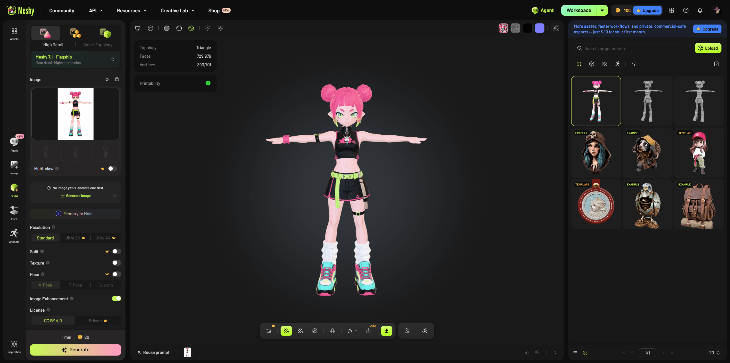 3D Model Generated by Meshy AI