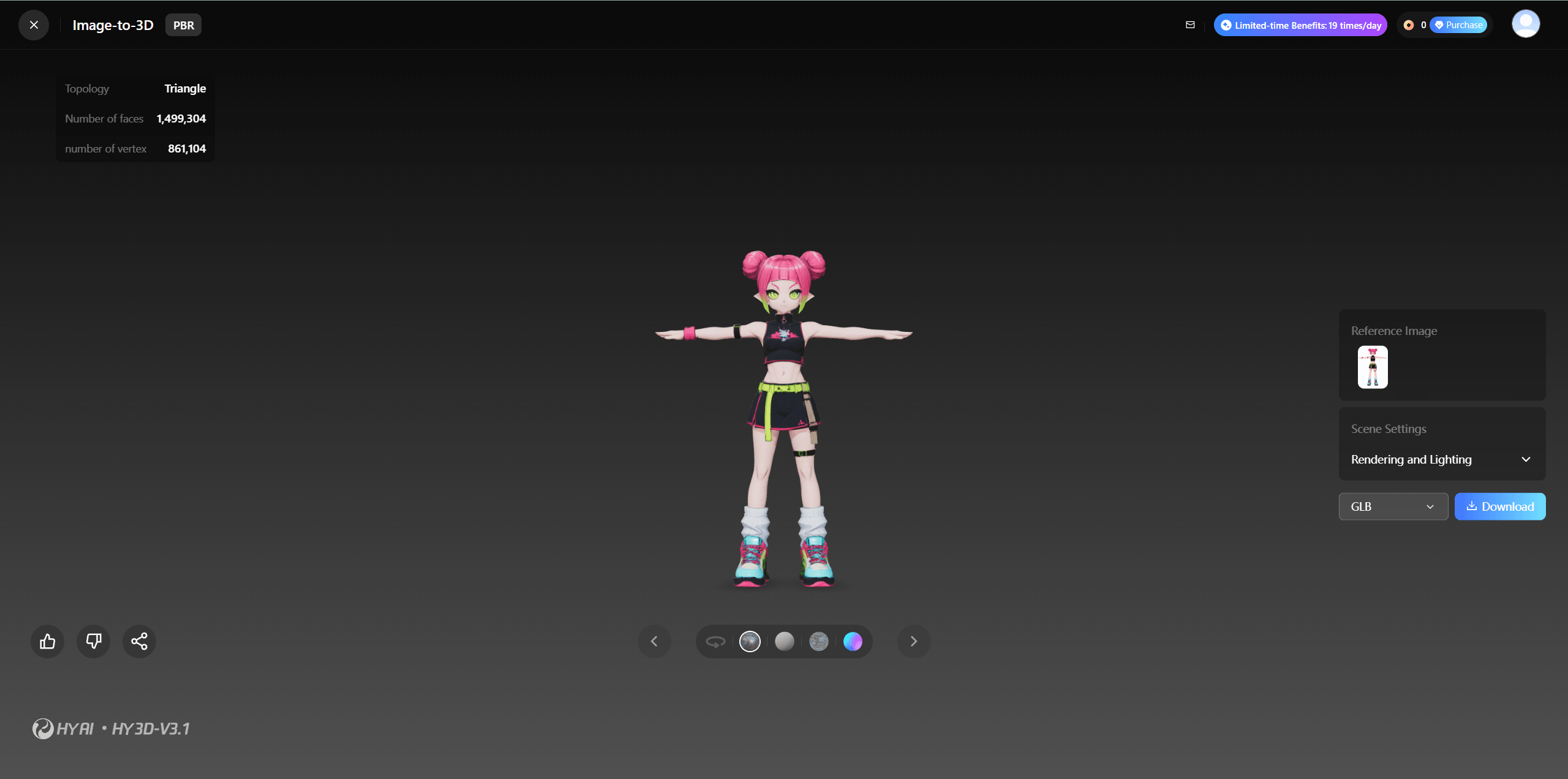 3D Model Generated by Tencent HY 3D Studio