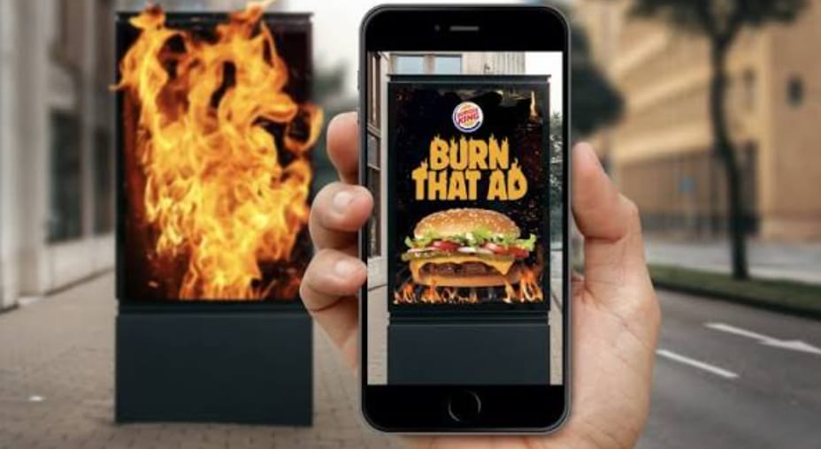 Augmented Reality Advertising Example Burger King Burn That Ad