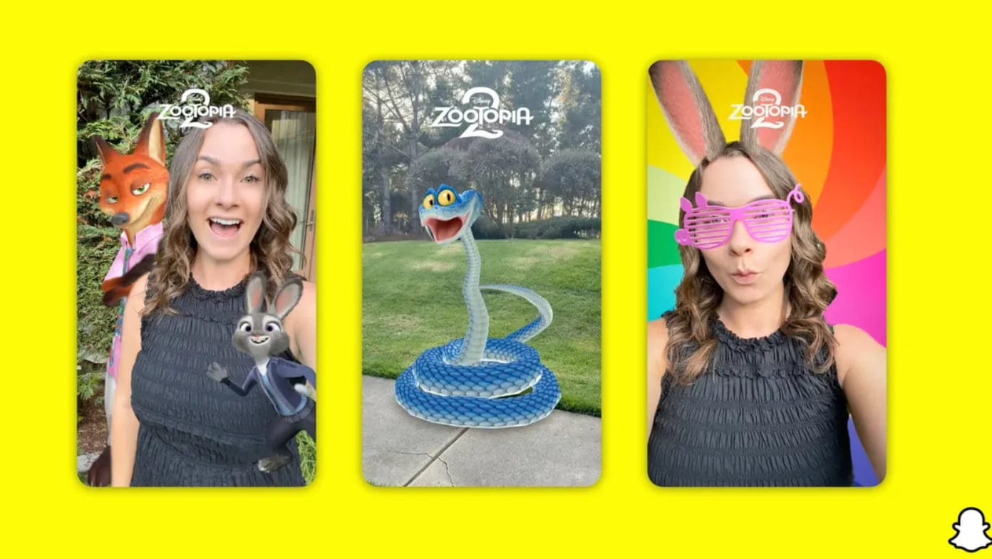 Augmented Reality Advertising Example Zootopia 2 AR Lenses