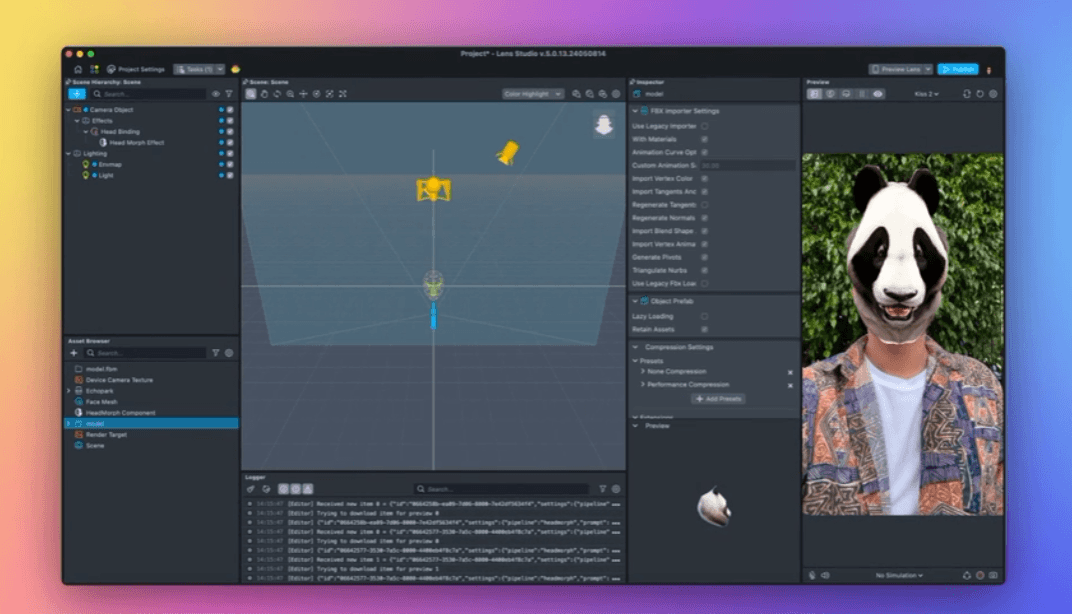 Lens Studio AR Filter Studio