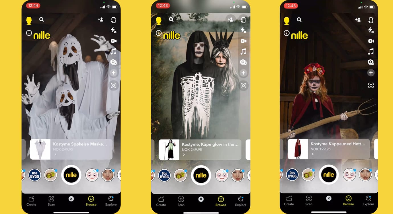 Augmented Reality Halloween Examples Nille Snapchat Try On