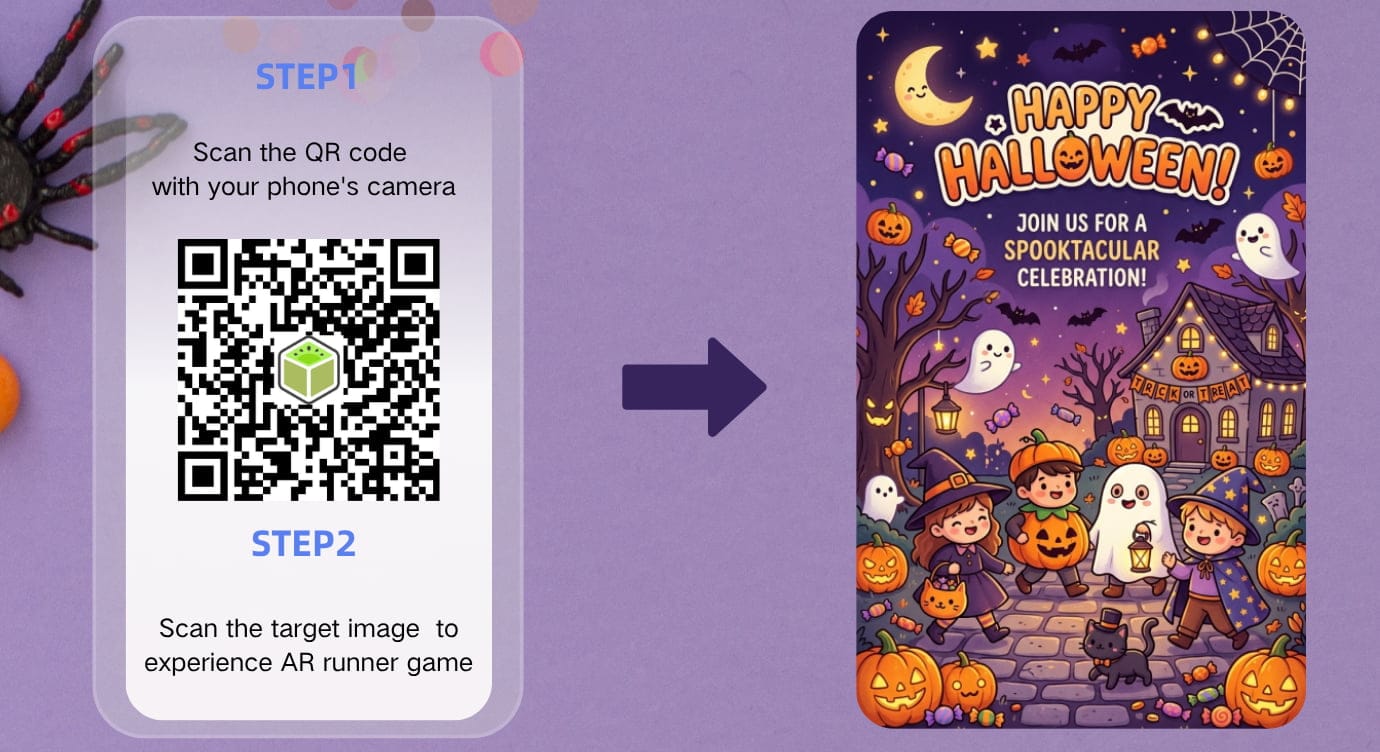 Augmented Reality Halloween Kivicube Try with QR Code