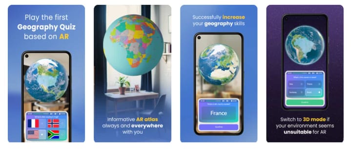 Augmented Reality in the Classroom Example Geography Quizzes Image from LDPLAYER